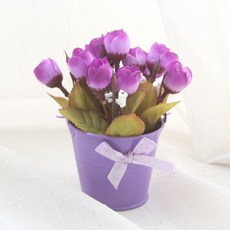 프리티플 미니 장미 조화 화분(퍼플), 1개