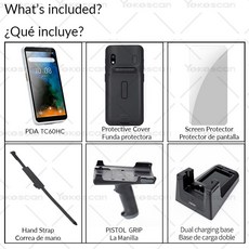 바코드스캐너 바코드리더기 PDA 휴대용 ​​터미널 Google NFC 8 코어 인치 Android14 WIFI 4G TC60이 장착 된 1D2D 바코드 스캐너 데이터 수집기, AU, 3)Medical TC60HC 1Set