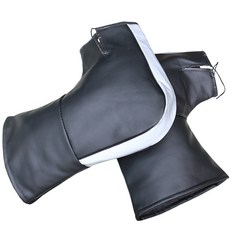 플랜와이 겨울용 가죽 오토바이 핸들 방한 장갑 토시, 블랙