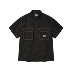 와키윌리 WACKY WILLY 이지 데님 반팔 셔츠 블랙 174521