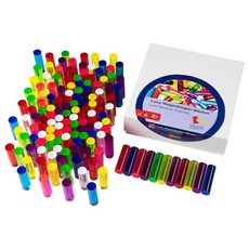 Dusyma 霓彩光柱 視覺追視 認知學習 益智玩具 兒童學習玩具 邏輯推理 室內玩具 觸覺舒緩, 1個, 單買/光柱組（126件）*1, Multicolor