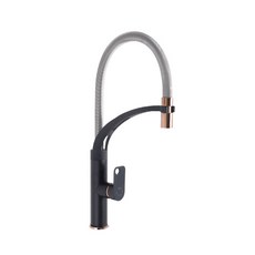 伸縮水龍頭，黑色玫瑰金，廚房必備，靈活調整，方便清洗, 1個