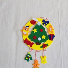 向日葵藝術陶藝工作室 DIY聖誕花環 簡單手作聖誕裝飾 直徑約21公分, 1個, B款