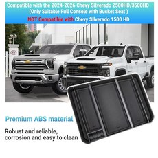 Sinminou 센터 콘솔 오거나이저 2024-2026 쉐보레 실버라도 2500 HD/3500HD 내부 액세서리와 호환 코인 슬롯이 있는 팔걸이 보관 상자(버킷 시트가 풀, Sinminou 센터 콘솔 오거나이저, 2024-202