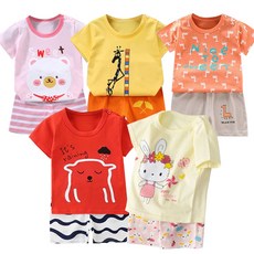 몽실이 아동 여름 반팔 여아 실내복 5종세트