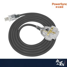 PowerSync 群加 2P 1擴3工業用動力延長線 灰色 VCTF 2.0mm²x2C 戶外露營工程適用, 詳見包裝, 詳見包裝, 詳見包裝, 5m