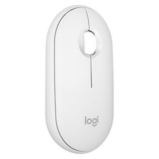 로지텍 무소음 무선 마우스 Pebble M350S, 도브화이트