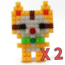 미니 툭툭블럭 디폼블럭 고양이 만들기 키트 2개 토탈공예 블록놀이 공예DIY