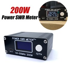 계량기 파워미터 전력 6 SWR 200W PWR HF 0 시간 인치 단파 배터리 1 50MHz OLED 5W 29 프로 포함 50, 1)Black
