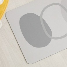 빨아쓰는 규조토 프린팅 발매트 미끄럼방지 물기흡수 주방 욕실 화장실, 그레이서클