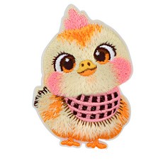 비브랜드 12 띠 접착식 와펜 동물 자수 패치, 3개, 닭