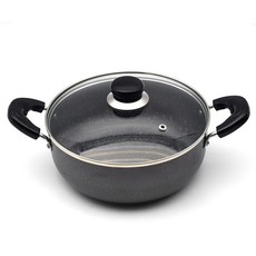 Elrim Sliver金屬雙耳鍋, 22cm, 1個, 黑色