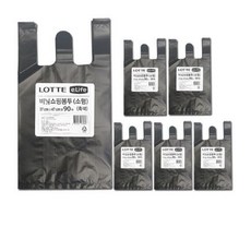 롯데이라이프 비닐봉투 흑색, 8L, 4개