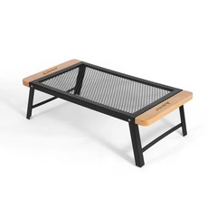 캠핑 화목난로 메쉬 경량 수납 좌식 받침대 화로대 선반 철망 캠프파이어 그릴 텐트, 110cm, 브라운