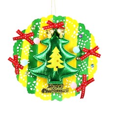 레이스 크리스마스트리 오너먼트 DIY 4세트 방과후놀이 미술교구, 1개