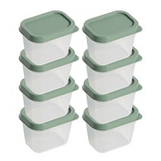 비트리 휘어지는 냉동실 정리용기 시즌2 그린 미니 소스 이유식 큐브용기 100ml, 8개, 1개입