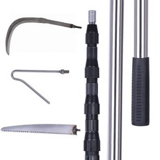 강력한 3.4m 8인치 조경용 전정톱 2 장대 무브러시, 1개, 2.1m 3단 더블락 봉, 기본 색상
