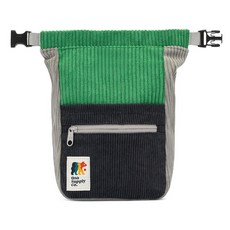 Oso Supply Co - 레트로 코듀로이 볼더링 버킷 암벽 등반용 대형 독립형 초크 백 마그네틱 롤 다운 클로저 이중 브러시 루프 지퍼 포켓 및 파우치 (그린 및 그, Oso Supply Co - 레트로 코듀로이 볼더링 버