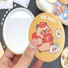 카피바라 원형 미니 손거울 10개입, 10개, 랜덤