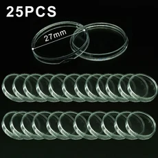 올스토어 10개 또는 25개 투명 플라스틱 코인 홀더 캡슐 27mm 직경 수집 (보관 및 보호), 02 25pcs