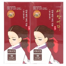 새앙머리 다빛 새치커버 허브 크림 염색약 (새치커버/패션컬러)허브염모제, 2개, 5에스 자연갈색
