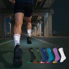 씨움 러닝양말 스카치 스포츠 삭스 야간 런닝 마라톤 트레일러닝 양말, 그린, 1개