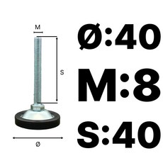 미끄럼 방지 조절발 RL 40 55 68파이 철 아연도금, 1개
