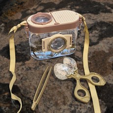 (당일발송) 이지유 어린이 더블 돋보기 곤충 채집통 4종 세트 베이지, 1개