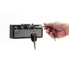 플러그인즈 - 펜더 잭 랙 - 기타 플러그 키체인 블랙실버 4개 포함, Modern, 1개