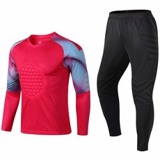 키퍼복 골키퍼 축구복 바지 보호복 패드 상의 4색상, 1개, 레드 긴 바지