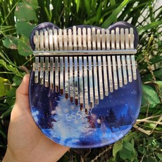 투명 칼림바 17음계 손가락피아노 장난감 어쿠스틱, N. 크리스탈 베어(크리스마스) 21톤, 1개