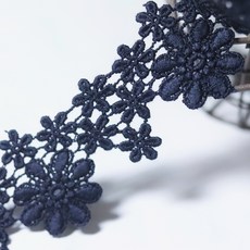 은방울꽃 10색 4cm x 90cm 케미컬 레이스, 곤색 4cm x 320cm