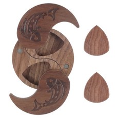 기타 픽 보관함 용기 휴대용 기타 픽 홀더 회전 오픈 기타 픽 수집가 생일 선물, Circular Style, 1개