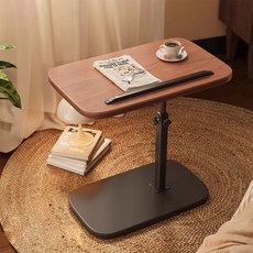 NUNUHANA 높이조절 쇼파 침대 사이드 테이블, 월넛색-추천 월넛색-추천