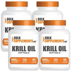 벌크서플먼츠 크릴오일 500mg 소프트젤 120정, 4개