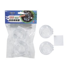 MING SHI 免釘瓦斯爐旋鈕保護蓋 兒童安全鎖 防誤觸旋鈕保護罩 2入, 透明, 1個