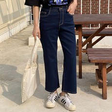 로로텐 9부 부츠컷 청바지 생지 데님 히든밴딩 키작녀 여성 빅사이즈