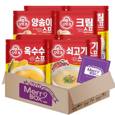 오뚜기 분말스프세트(양송이2+크림2+옥수수2+쇠고기2)+메세지카드, 80g, 1개