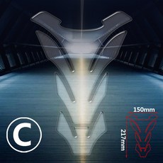 3D 수지 투명 범용 오토바이 가스 탱크 패드 보호 커버, C, 1개