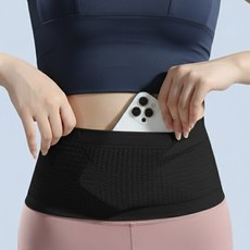 러닝허리밴드 힙색 마라톤 러닝벨트 초경량 플립벨트 런닝 핸드폰수납 가방, 블랙, 1개