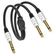 XMSJSIY 06cm14인치 635mm TRS 스테레오 Splitter 케이블 수 - 듀얼 TS 모노 오디오 어댑터 잭 금 앰프 믹서 스피커용 50cm164FT, XMSJSIY 06cm14인치 635mm TRS 스테레