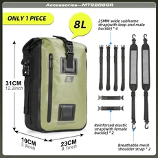 Rhinowalk-오토바이 뒷좌석 가방 100% 방수 전동 사이클링 배낭 대용량 오토바이 테일 백 8L 15L 30L 수, 02 Olive-8L, 01 China Mainland