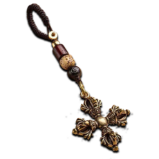 황동 금강저 열쇠고리 삼재소멸 액운방지 4방형, 1개, 골드