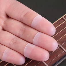 기타 악기 연주용 실리콘 핑거팁스 손가락 보호 골무 4P 세트, 1세트