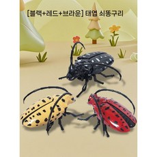 1+1움직이는 태엽 장난감 장수풍뎅이 사슴벌레 벌레 곤충 피규어, 태엽 검정+빨강+갈색 3개