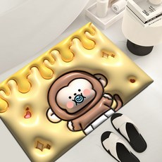 폴라도레 빨아쓰는 규조토 발매트 착시 3D 입체 귀여운 캐릭터 주방 욕실 화장실 매트, 13.베이비멍키, 1개