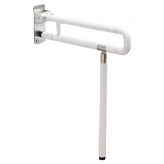 安全扶手 無障礙扶手 上翻式扶手 廁所扶手 馬桶扶手 活動扶手 防滑扶手 浴室扶手 浴室衛生間扶手, 1個, 白色【75CM-帶腿】可折疊升級款