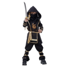 瘋狂派對 兒童忍者服裝 萬聖節變裝派對 S號 (不含武器), S號(無武器)