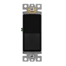 에너라이트 장식 패들 로커 라이트 스위치 광택 마감 단극 3와이어 접지 나사 주거용 등급 15A 120V277V UL 목록 91150-BK 블랙, 3 Way, White, 1