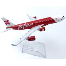 1:400 세계 모형비행기 항공기 에어버스 A380 A320 A350 외 16cm, 16_340_에어아시아, 1개